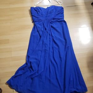 David's Bridal Long Strapless Chiffon Dress